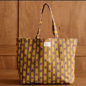 [New] Sezane X MARIADELAORDED Limited Edition Floral stripe Tote Bag